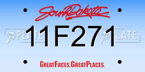 11F271 South Dakota License Plate