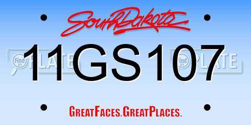 11GS107 South Dakota License Plate