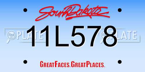 11L578 South Dakota License Plate