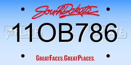 11OB786 South Dakota License Plate