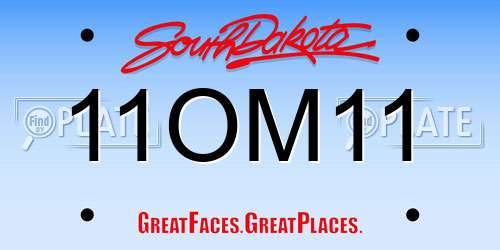 11OM11 South Dakota License Plate