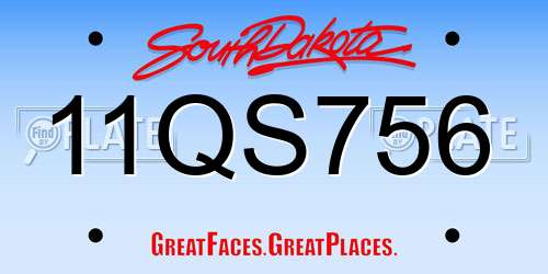 11QS756 South Dakota License Plate