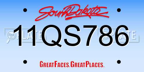 11QS786 South Dakota License Plate