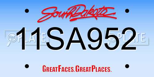 11SA952 South Dakota License Plate