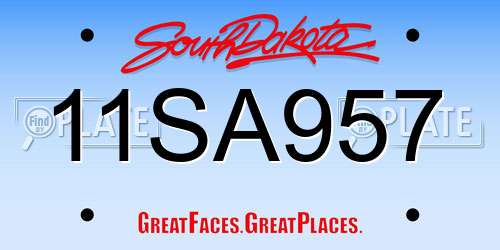 11SA957 South Dakota License Plate