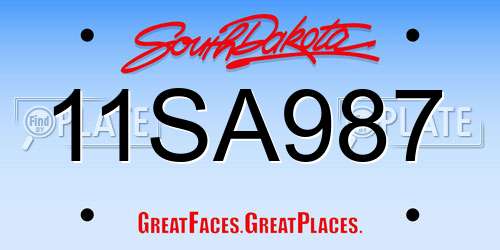 11SA987 South Dakota License Plate