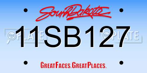11SB127 South Dakota License Plate