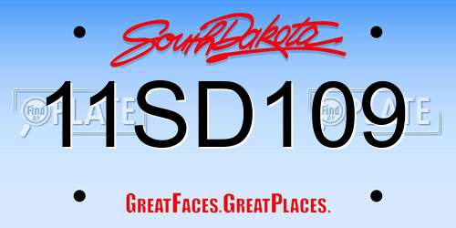 11SD109 South Dakota License Plate