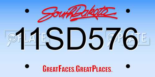 11SD576 South Dakota License Plate
