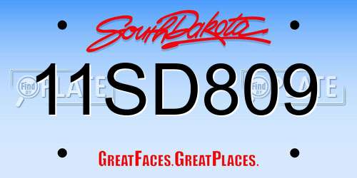 11SD809 South Dakota License Plate