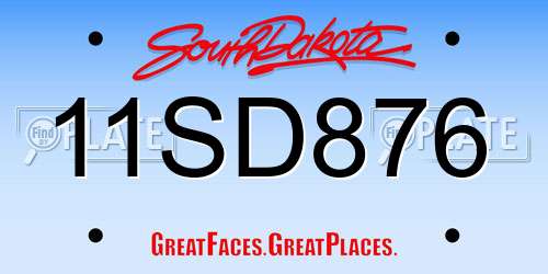 11SD876 South Dakota License Plate