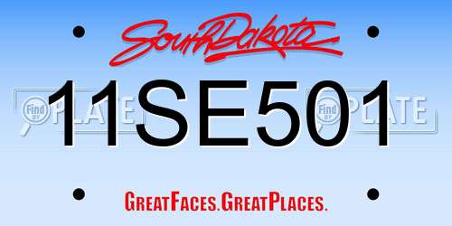 11SE501 South Dakota License Plate