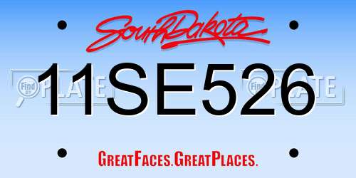 11SE526 South Dakota License Plate