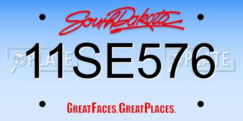 11SE576 South Dakota License Plate