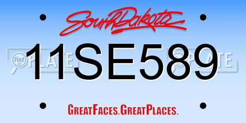 11SE589 South Dakota License Plate
