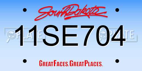 11SE704 South Dakota License Plate