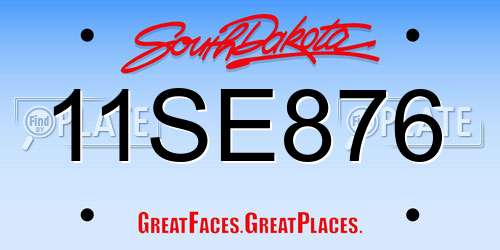 11SE876 South Dakota License Plate