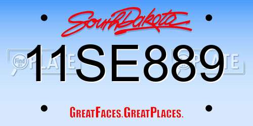 11SE889 South Dakota License Plate