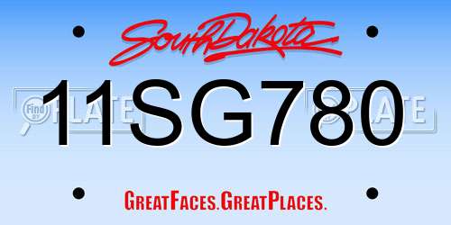 11SG780 South Dakota License Plate