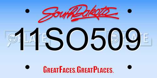 11SO509 South Dakota License Plate