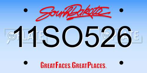 11SO526 South Dakota License Plate