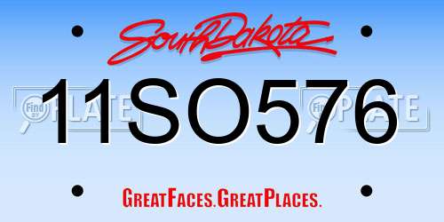11SO576 South Dakota License Plate