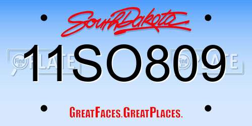 11SO809 South Dakota License Plate