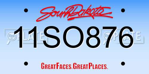 11SO876 South Dakota License Plate
