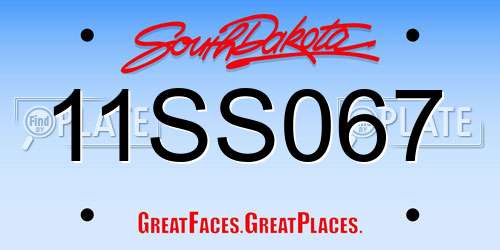 11SS067 South Dakota License Plate