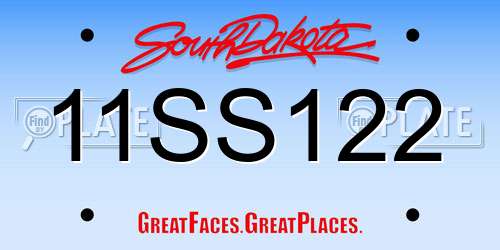 11SS122 South Dakota License Plate
