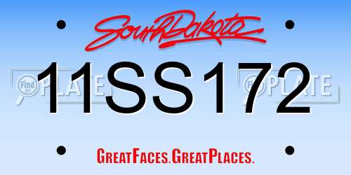 11SS172 South Dakota License Plate