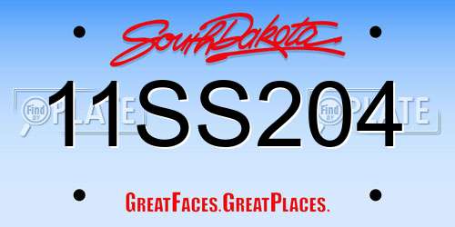11SS204 South Dakota License Plate