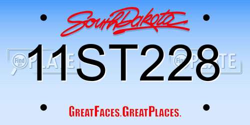 11ST228 South Dakota License Plate