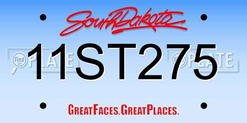 11ST275 South Dakota License Plate