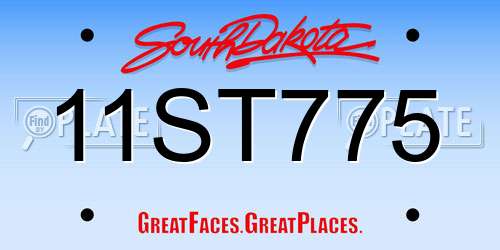 11ST775 South Dakota License Plate