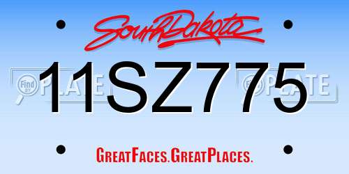 11SZ775 South Dakota License Plate