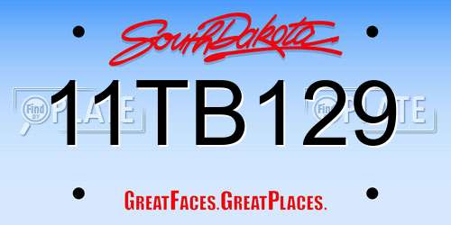 11TB129 South Dakota License Plate