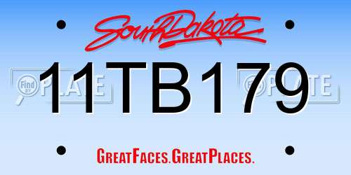 11TB179 South Dakota License Plate