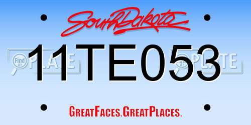 11TE053 South Dakota License Plate