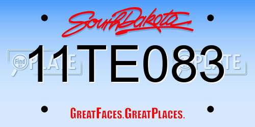11TE083 South Dakota License Plate