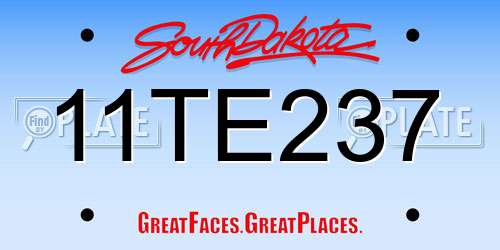 11TE237 South Dakota License Plate