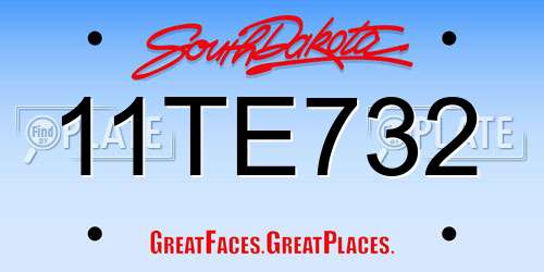11TE732 South Dakota License Plate