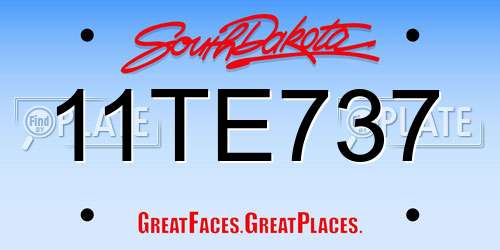 11TE737 South Dakota License Plate