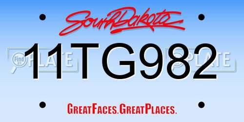 11TG982 South Dakota License Plate