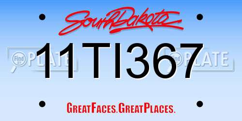 11TI367 South Dakota License Plate
