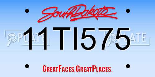 11TI575 South Dakota License Plate