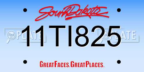 11TI825 South Dakota License Plate