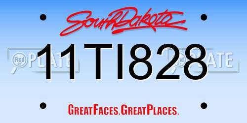 11TI828 South Dakota License Plate