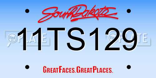 11TS129 South Dakota License Plate