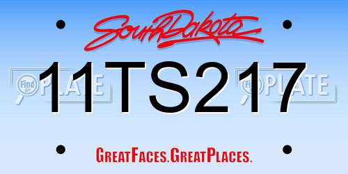 11TS217 South Dakota License Plate